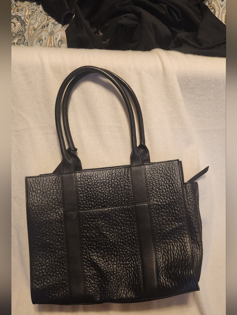 Cole Haan Classic Black Textured Tote Bag for Women
